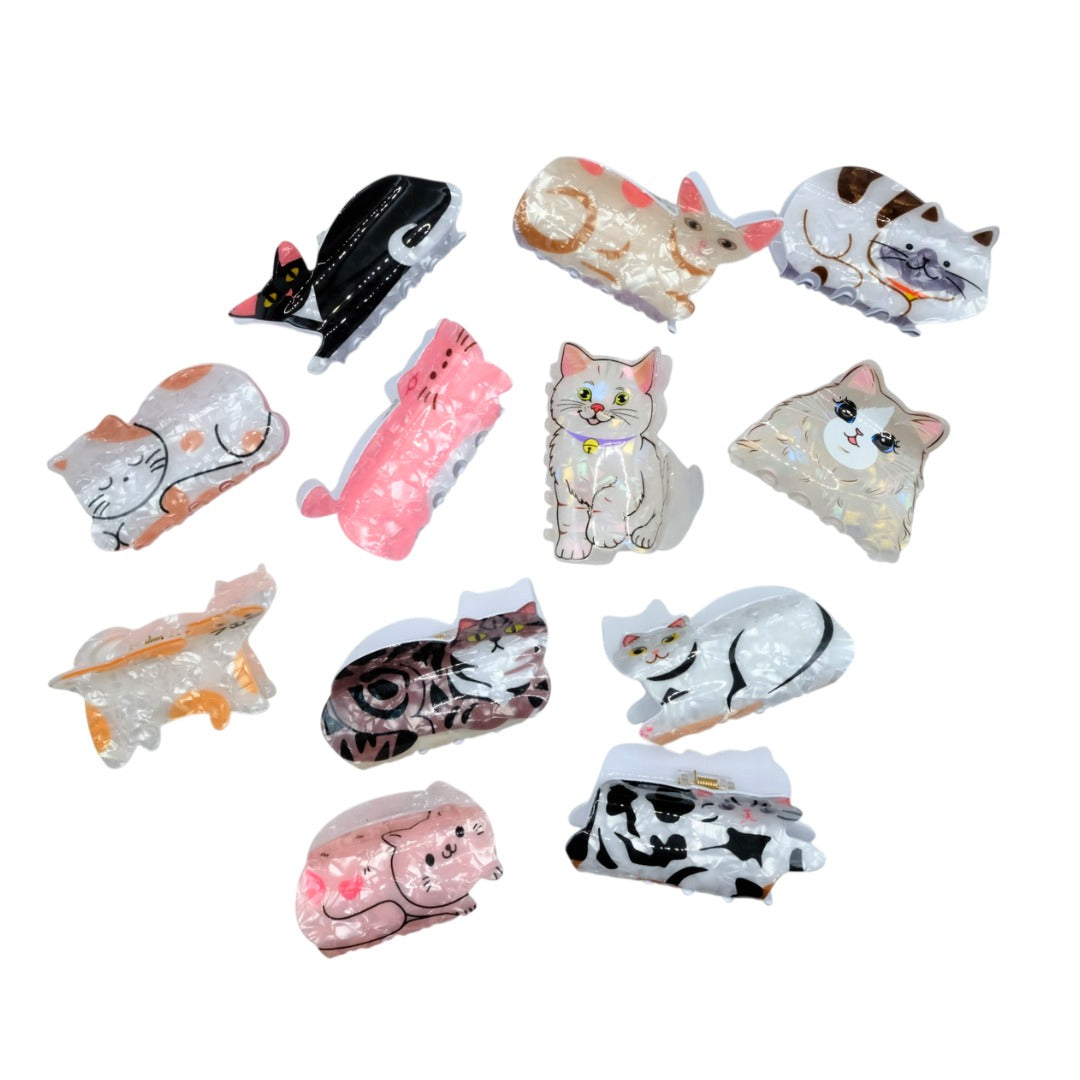 Clip gato grande variado (x12 unidades)